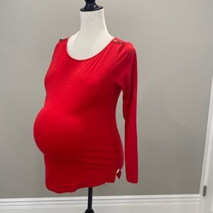 Motherhood Maternity Red Long Sleeve Top